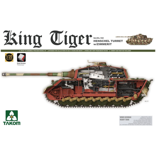 King Tiger (H) Heavy Tank Henschel Turret w/Zimmerit and Interior