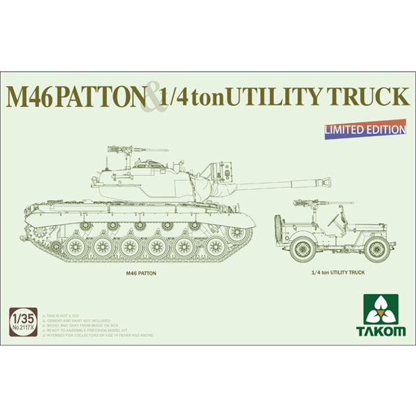 M46 Patton US Medium Tank + 1/4 ton Utility Truck