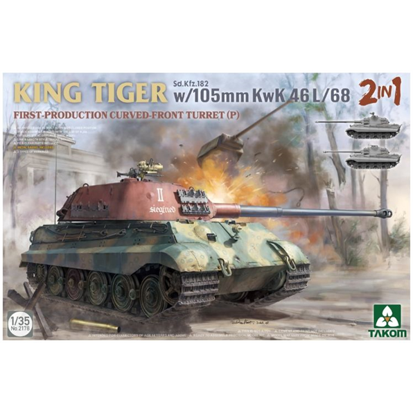 SdKfz 182 King Tiger (P) w/105mm KwK 46L/68 2 in 1 German Heavy Tank