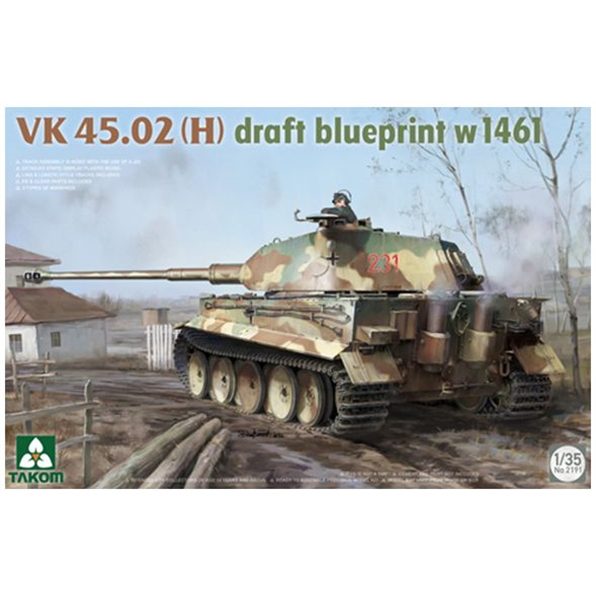German Army WWII VK 45.02(H) 'Draft Blueprint w1461' Heavy Tank 3-in-1