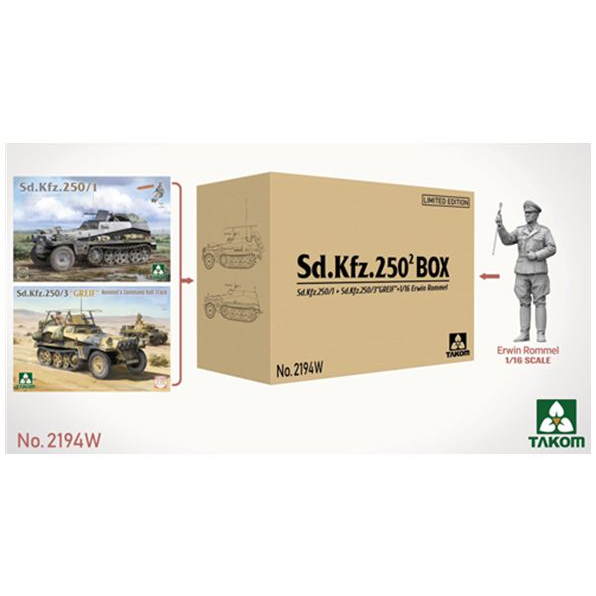 German Army SdKfz 250 Double Box LE (2 Half-Track Vehicles 1 Figure)