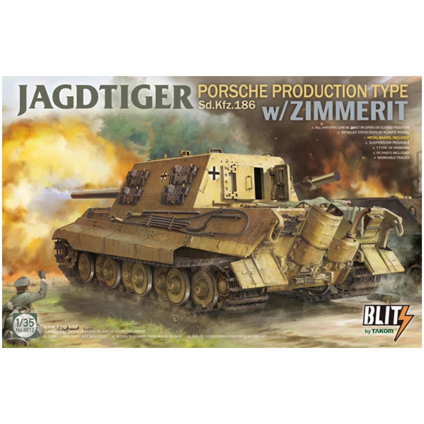 (BLITZ) SdKfz 186 Jagdtiger (P) Heavy Tank Destroyer Zimmerit