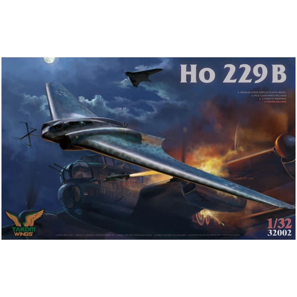 Ho 229B 2-Seat Flying Wing German Air Force w/2 Pilot Figures