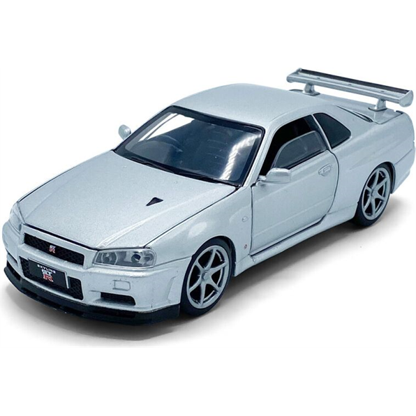 Nissan GT-R34 V-Spec II - Silver Lights and Sound and Pull Back