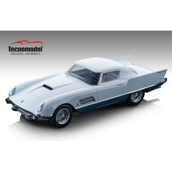 Ferrari 410 Super Fast (0483 SA) 1956 Bicolor White/Light Blue (Limited 150 pcs)