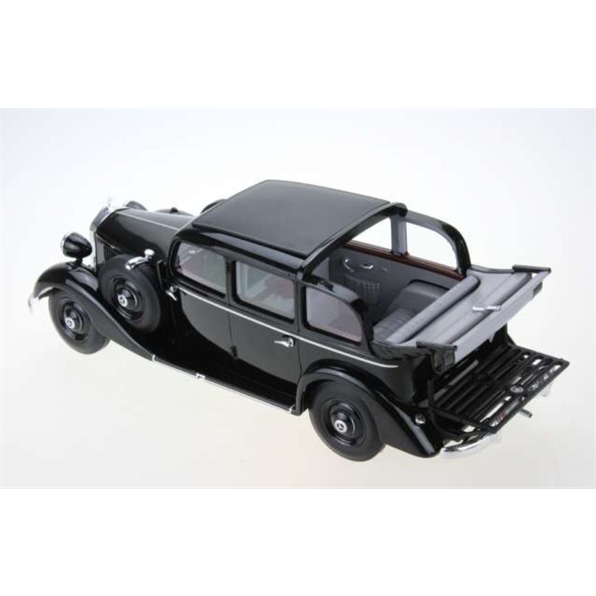 Mercedes 260D Pullman Landaulet 1936 Open Rear Roof Black + Brown Interior