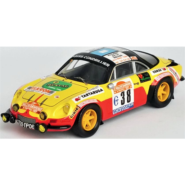 Alpine Renault A110 Sanremo Rally 1981 Claude Rey/Struyf