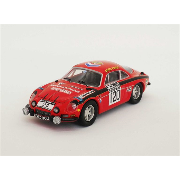 Alpine Renault A110 RAC Rally 72 John Price/M. Turner