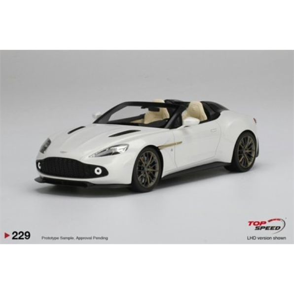 Aston Martin Vanquish Zagato Speedster Escaping White