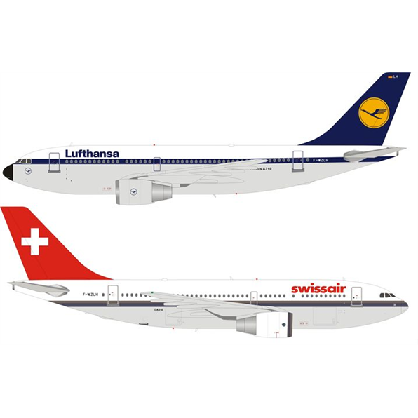 Airbus A310-221 Lufthansa/Swissair F-WZLH with Stand