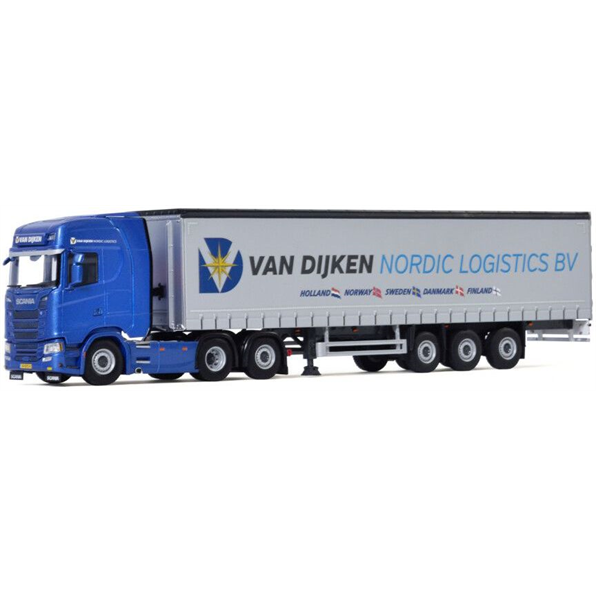 Scania S Highline CS20H 6X2 Tag Axle Curtainside Trailer 3 Axle 'Van Dijken'