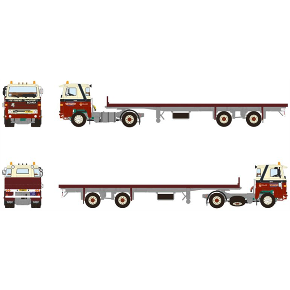 Scania 1 Series 4x2 Classic Flatbed Trailer 2 Axle