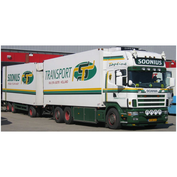 Scania R4 Topline Riged Reefer 6x2 Riged Reefer Drawbar Turntable Trailer Soonius