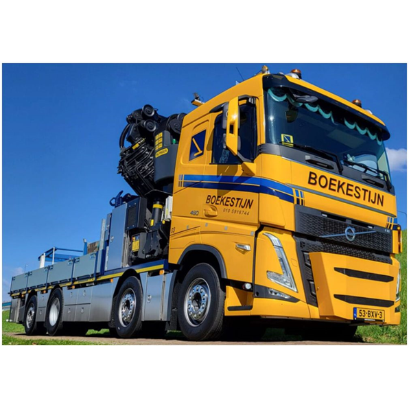 Volvo FH 5 Sleeper Cab Riged Flatbed Truck 8x2 TAG Axle w/Palfinger PK 92002 SH + Jib