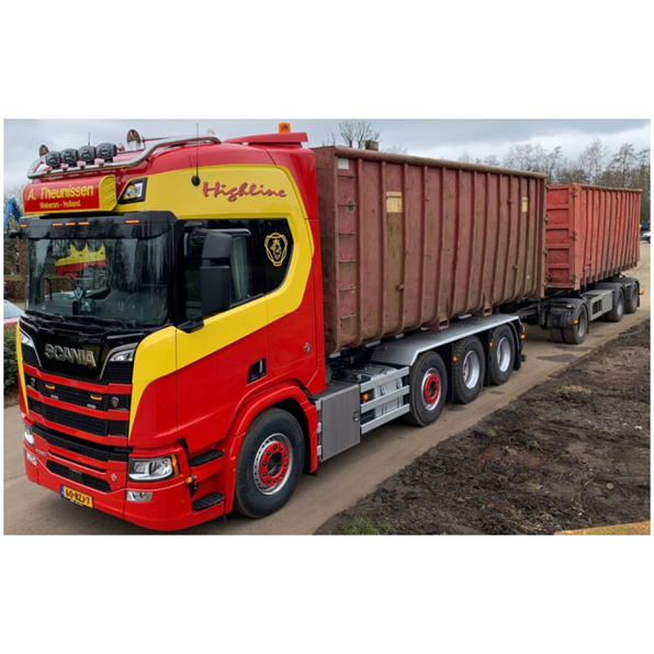 Scania R Highline CR20H Cable Lift System 8x2 TAG Axle Hooklift Container Trailer