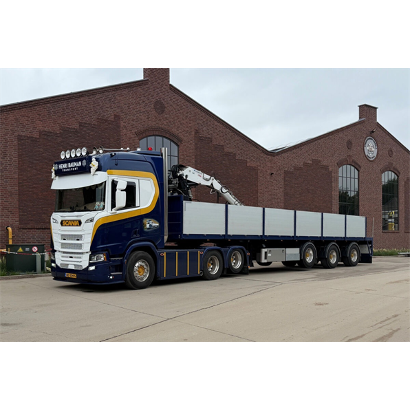 Scania R Highline CR20H 6x2 TAG Axle Brick Trailer 3 Axle Henri Bauman