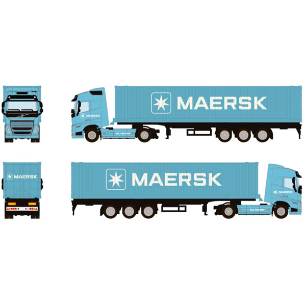 Volvo FH12 Globetrotter XHSL 4x2 Container Trailer 45ft 3 Axle Maersk