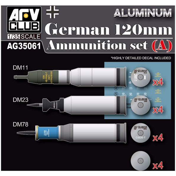 Modern German 120mm Tank Ammunition Set A (Aluminium)