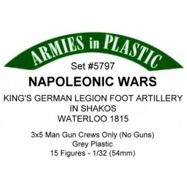 Napoleonic Wars King's German Legion Foot Artillery in Shakos Waterloo 1815