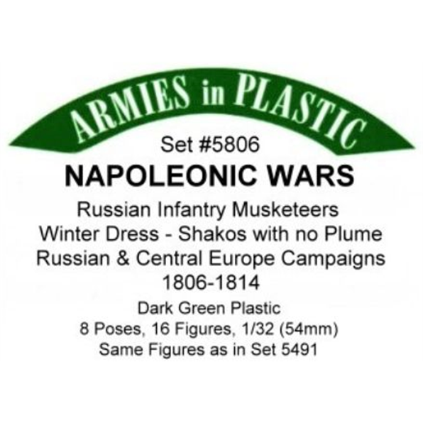 Napoleonic Wars Russian Infantry Musketeers Winter Dress 1806-1814