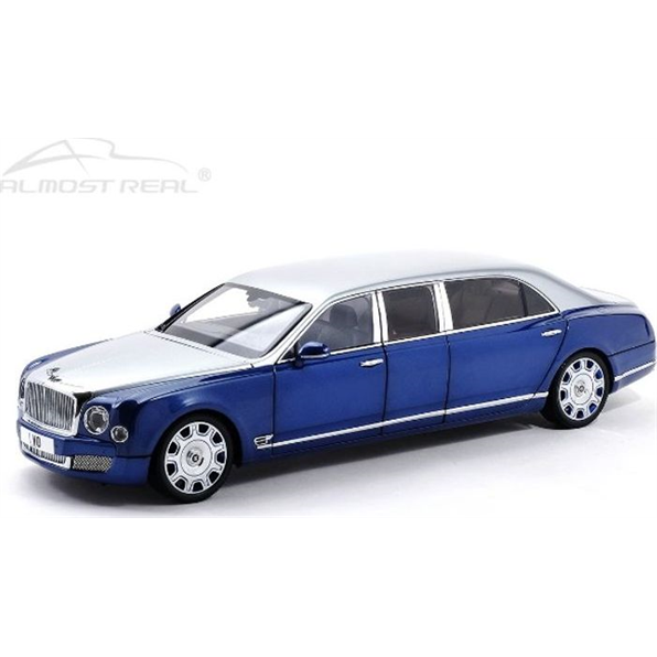 Bentley Mulsanne Grand Limousine by Mulliner 2017 Silver Frost Moroccan Blue