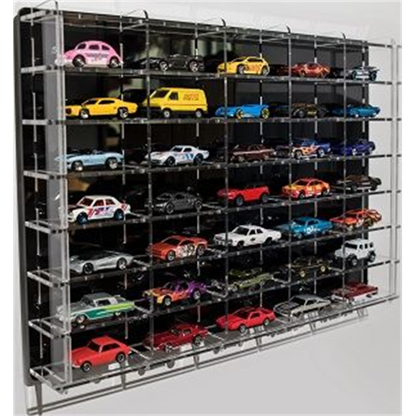 Wall Mounted Display Case (35 Cars) Black 56 x 38cm
