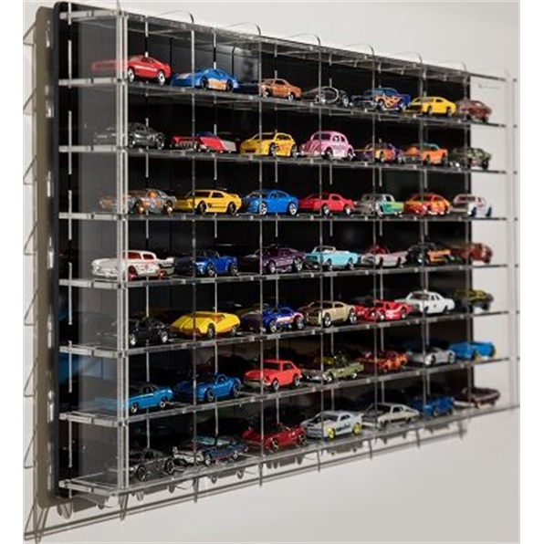 Wall Mounted Display Case (49 Cars) Black 78 x 38cm