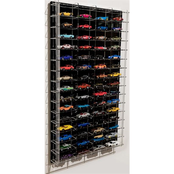 Wall Mounted Display Case (60 Cars) Black 46 x 78cm
