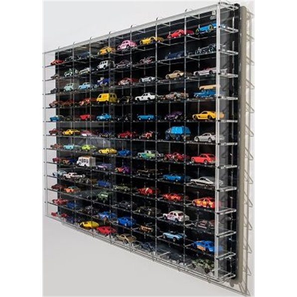 Wall Mounted Display Case (96 Cars) Black 88 x 63cm