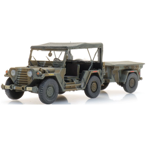 M151 Jeep + M416 Trailer Merdec (US) Ready-Made, Painted