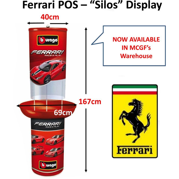 Ferrari Pos Silos Display Met 100 Pcs 1:43 Met 100 Pcs 1:43 Ferra - Red