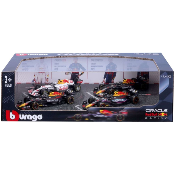 Red Bull Racing F1 Set Verstappen RB19 #1 RB18 #1/RB16B #33 (White Livery)/RB16B #33
