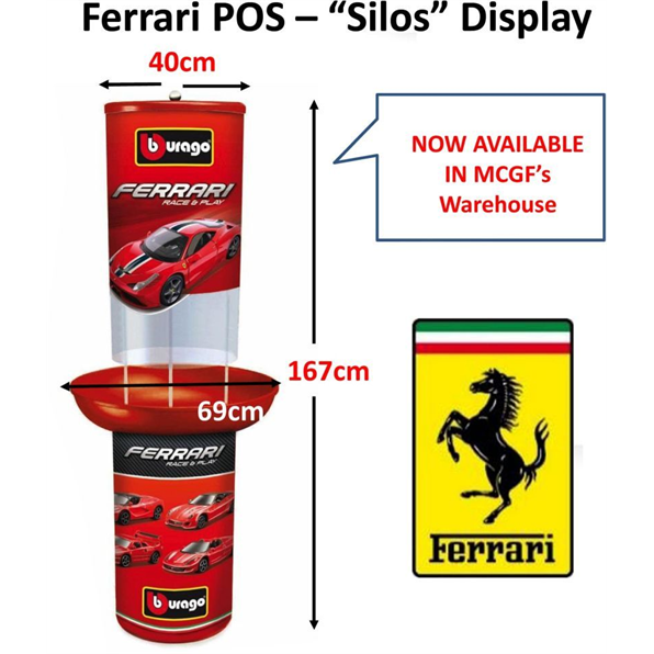 Ferrari Pos "Silos" Display Met 384 St. 1: 384 St. 1:64 Ferra - Red