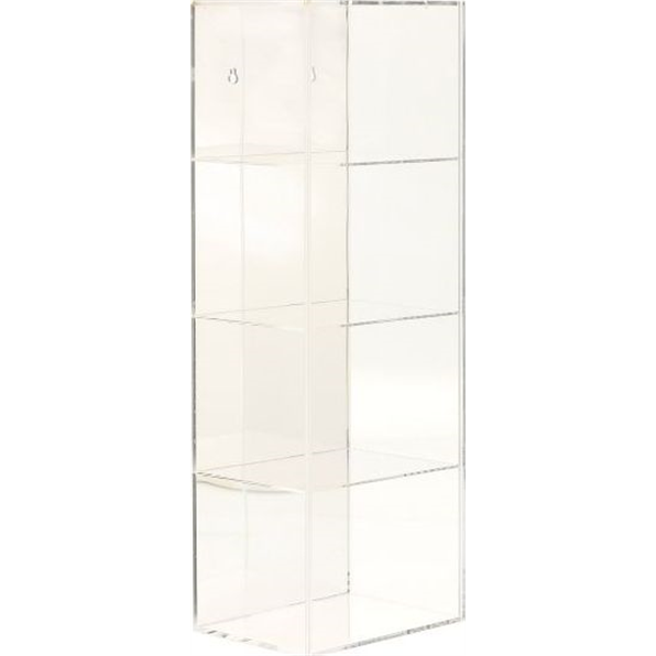 Mirrored Stand Display Case with 4 Compartments Clear (21x60x15.5cm)