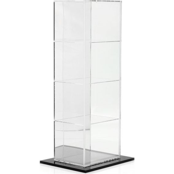 Mirrored Stand Display Case with 4 Compartments w/Baseplate (21x60x15.5cm)