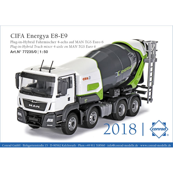 CIFA Energya E8-E9 Plug-in-Hybrid Truck Mixer 4-Axle on MAN TGS Euro 6