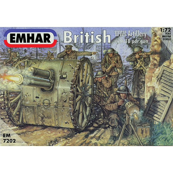 British Artillery WWI Figures + 18lb Gun