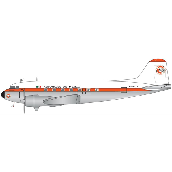 DC-3 Aeronaves De Mexico XA-FUV Polished Belly