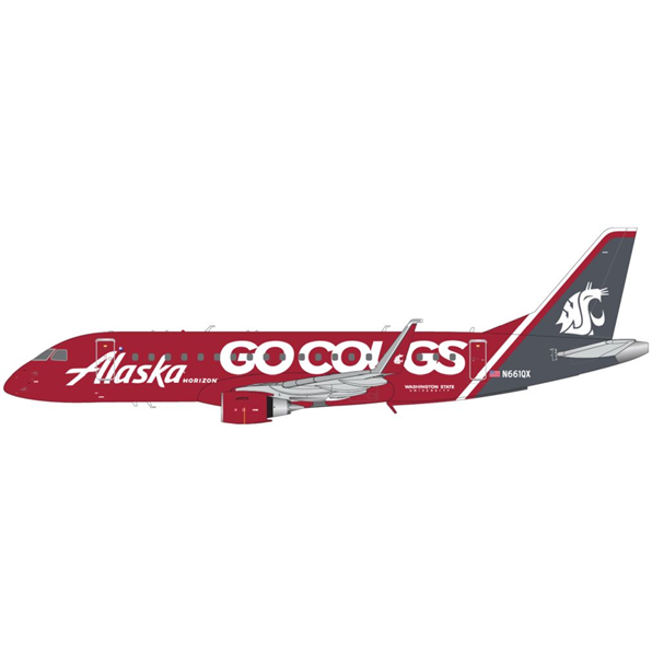 E175LR Alaska Airlines/Horizon Air N661QX Wasington State Uni 'Go Cougs'
