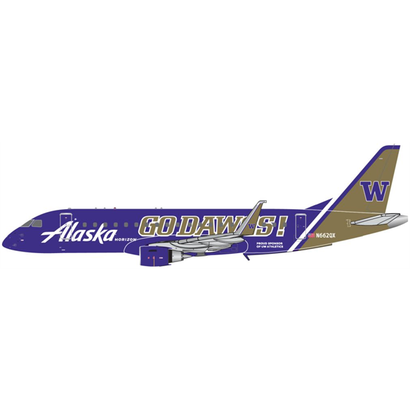 E175LR Alaska Airlines/Horizon Air N662QX Univ of Washington 'Go Dawgs'