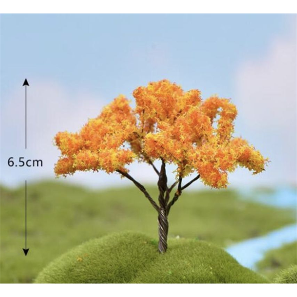 Plastic Model Tree Yellow 7cm