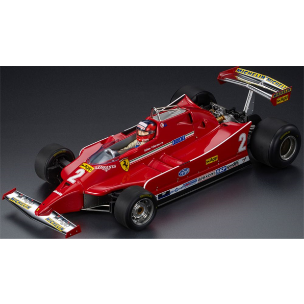 Ferrari 126C #2 Gilles Villeneuve Italy GP Monza 1980 w/Driver (Limited 250pcs)