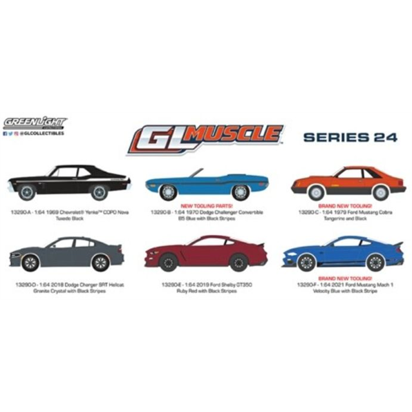 Greenlight Muscle Series 24 (6 Car Set) 12pcs Asst
