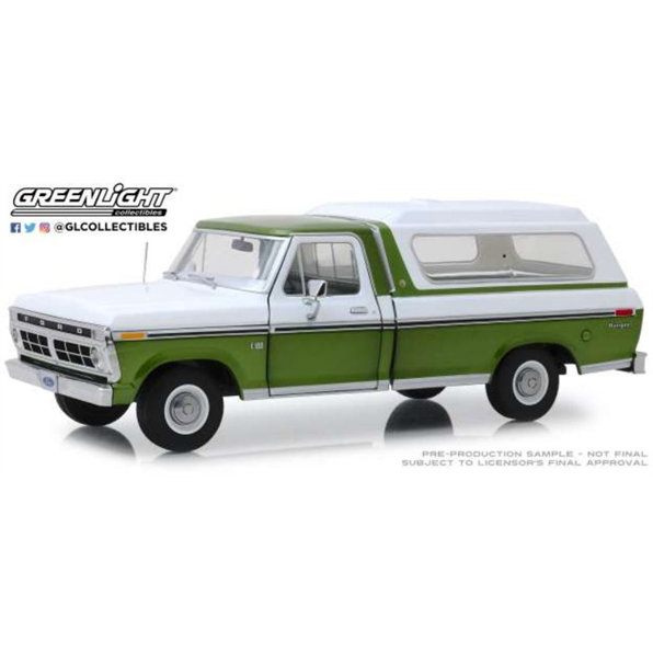 Ford F-100 Medium Green Glow Poly with White Combination Tu-Tone + Box Cover 1976