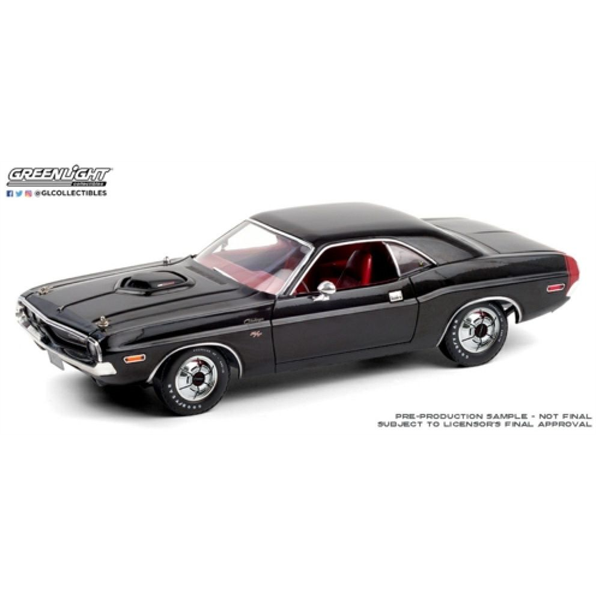 Dodge Challenger R/T 1970 440 6-Pack Black with Red Interior and Deluxe Wheel Covers
