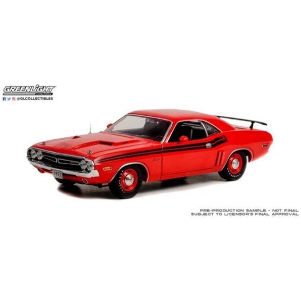 Dodge Challenger R/T Bright Red w/Black Stripes and Dog Dish Wheels 1971