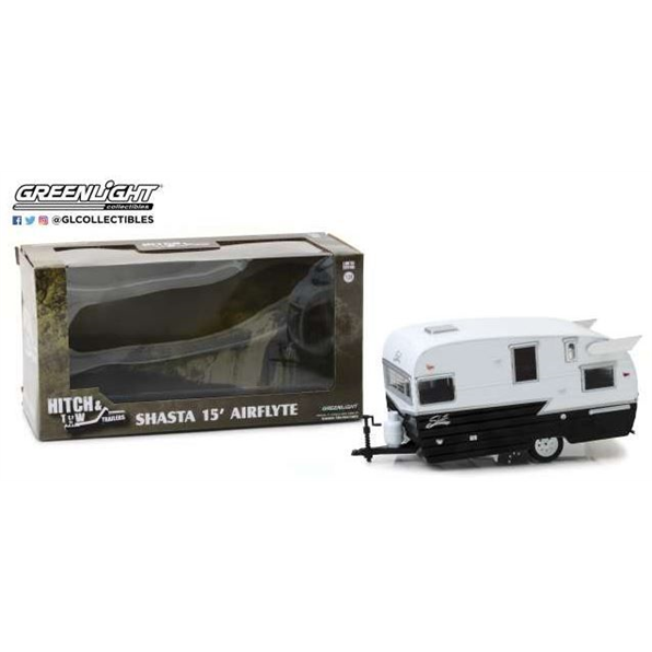 Shasta 15'Airflyte Hitch and Tow Trailers Se ries 4 white/black