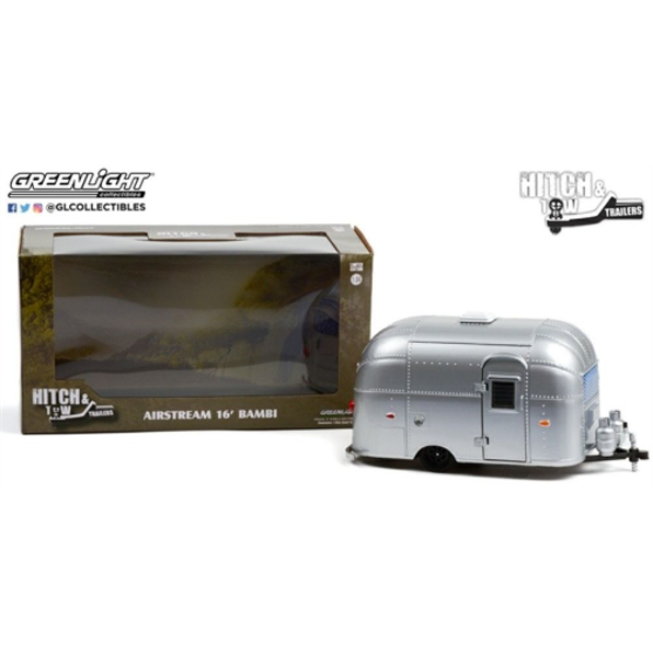 Airstream 16 Bambi Sport 'Hitch + Tow Trailers Series 6' Silver w/Curtains Drawn