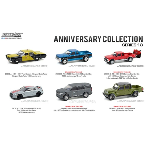 Anniversary Collection Series 13 (6 Car) 12pcs Asst
