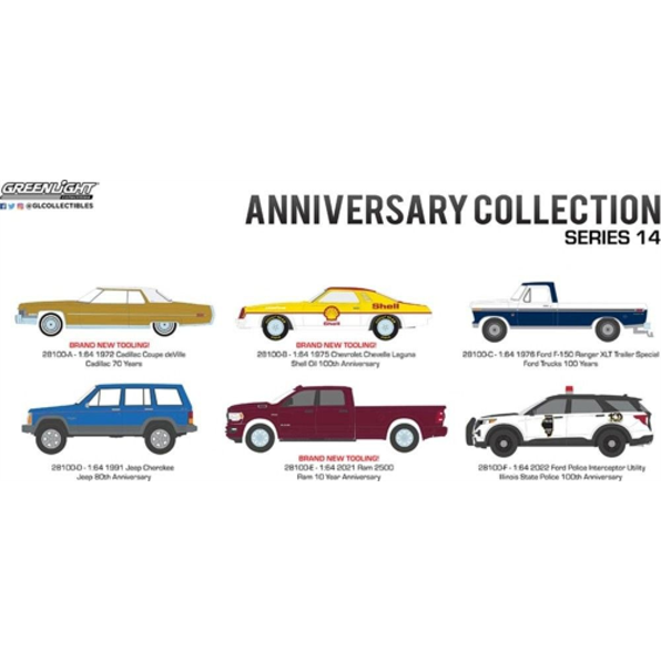 Anniversary Collection Series 14 (6-Vehicle Set) 12pcs Asst